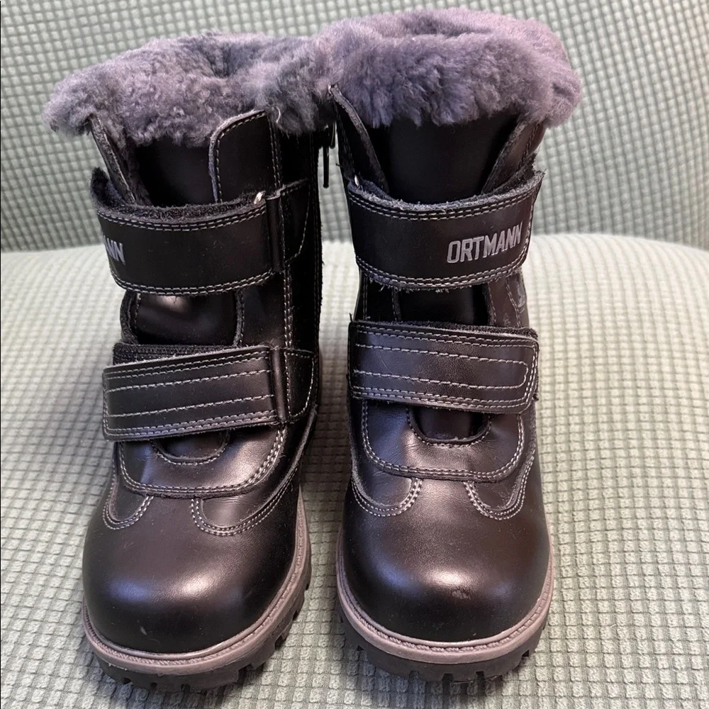 Kids Black and Gray Winter Boots